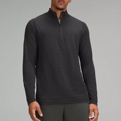LULULEMON MEN'S METAL VENT TECH MIDWEIGHT HALF ZIP - GRAPHITE GRAY/BLACk Size XL