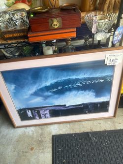 41 x 29 “ VINTAGE OAK FRAMED - RARE “ MEXICAN PIPELINE “ collectible !! REDUCED. PRICE. 👍🏄‍♀️ FIRST COME FIRST SERVE !