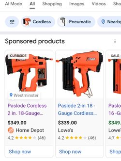 Paslode finish nail gun