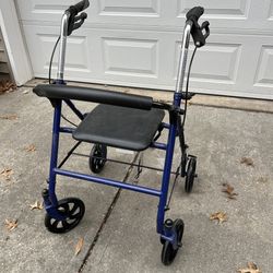 Walker with seat and hand brakes