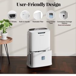 5000 Sq.Ft Energy Star 2024 Dehumidifier,90 Pint Smart Wifi Humidity Control Dehumidifier for Home, Basement, Large Rooms, 1.45 Gallon, 3 Modes, Auto 