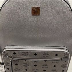 MCM Stark Medium Visetos Leather Multifunction Bookbag Backpack