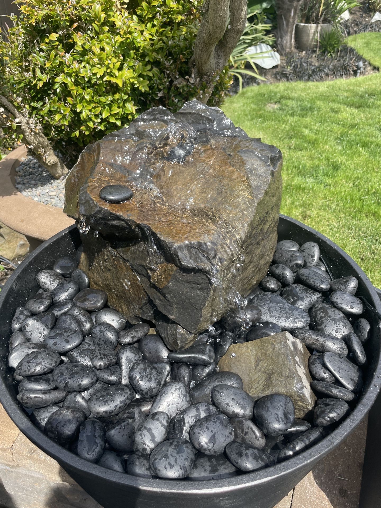 ***PENDING***27” Custom Natural Basalt Rock Water Fountain Complete Package