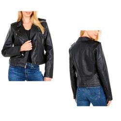 Levi Strauss Faux Leather Moto Jacket – Black Women’s Size Small NWT