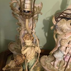 Vintage figurine lamps