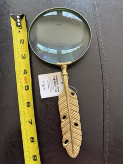 metal feather Handle magnifying glass