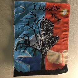 Art Canvas Purple Size Medium