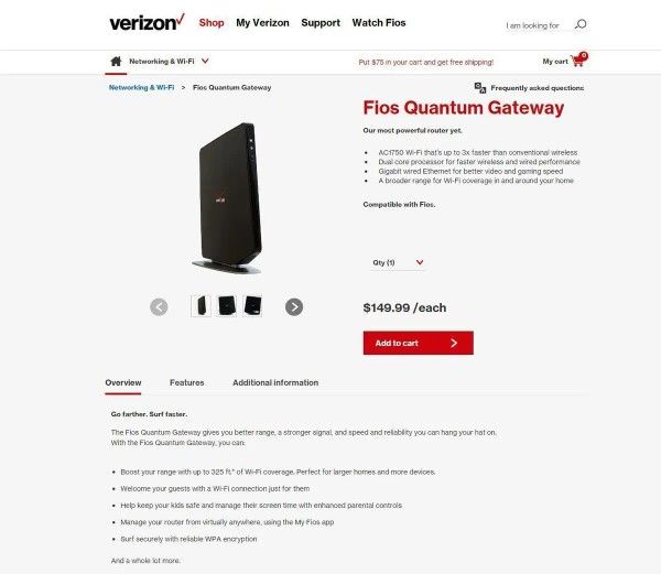 Verizon G1100 Router FiOS-G1100 Dual Band W/AC &Cat 5E With Stand(Fios Firmware)