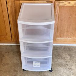 Storage Cart With 3 See Through Drawers