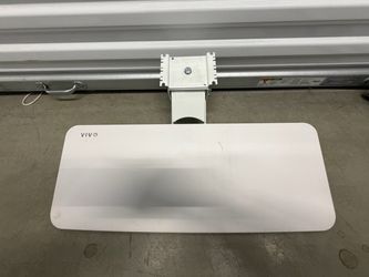 Under-desk sliding + adjustable keyboard tray