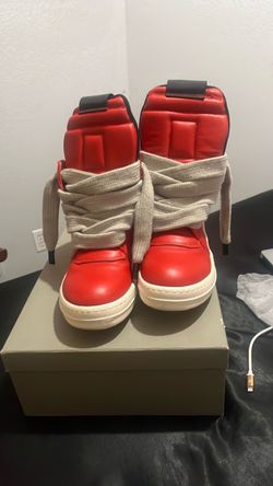 Red Rick Owen Geo baskets jumbo laces