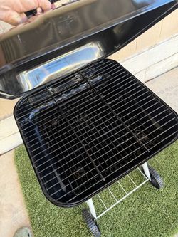 Black Charcoal Grill with Wheels