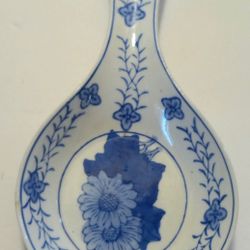 Vintage Knobler Porcelain China Chinoisene Floral Spoon Rest READ