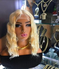 Blonde Lace Front Wavy Bob Wig