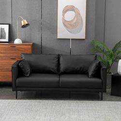 Faux leather double sofa