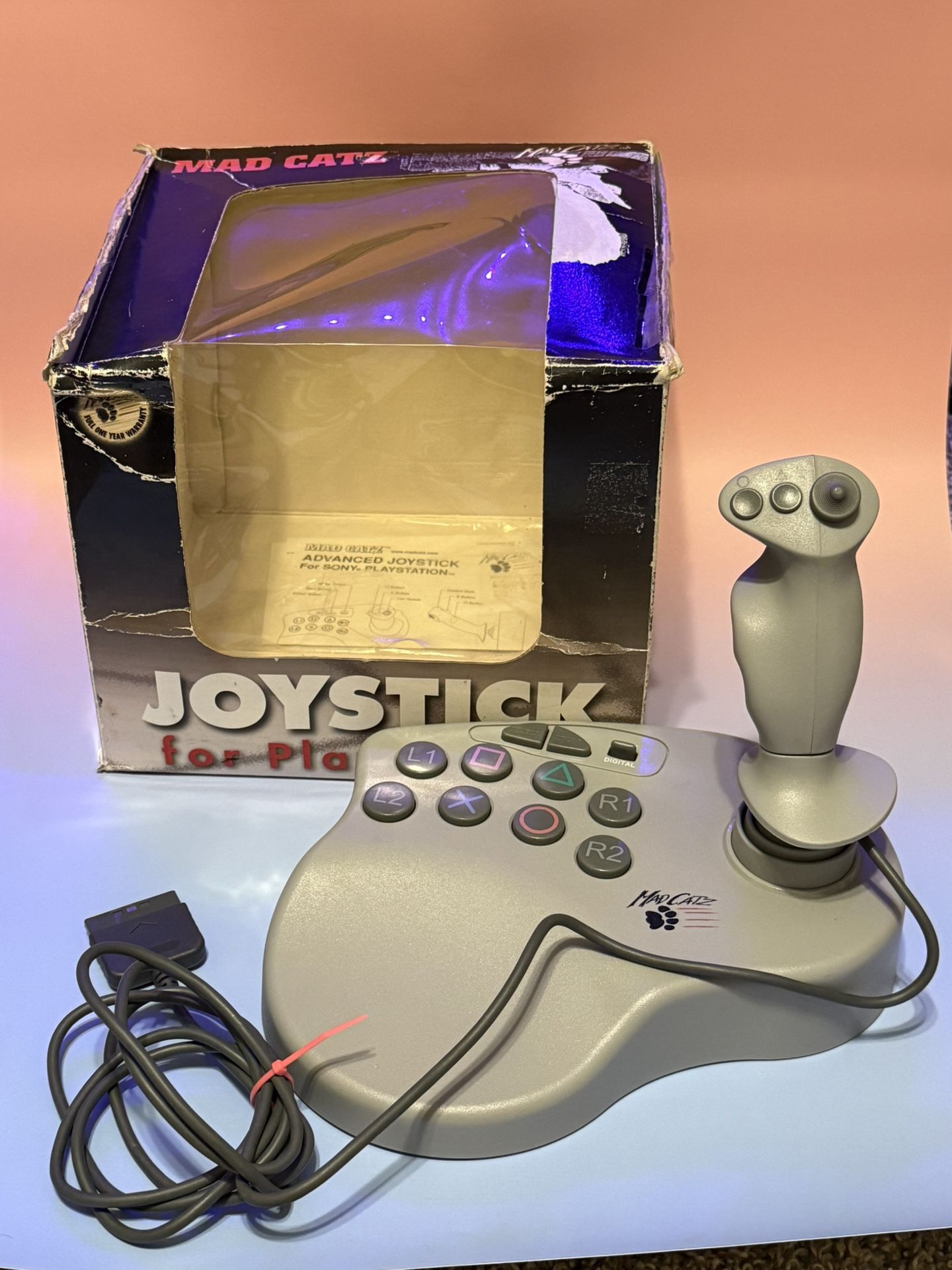 Mad Catz Joystick For PlayStation 1. 1997. Tested And Works. Play with ANY Game!