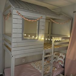 Twin Bunk Bed House Loft