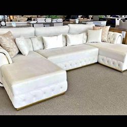 Velvet U Shaped Sectional Available / 39$ Down 