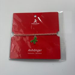 NWT Berlin Germany Anhänger Souvenir Little Green Man Crossing Sign Necklace