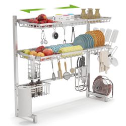 1Easylife Adjustable Over the Sink Dish Drying Rack, 3 Tier Stainless Steel  Kitchen Rack Dish Drainers for Sale in Ceres, CA - OfferUp