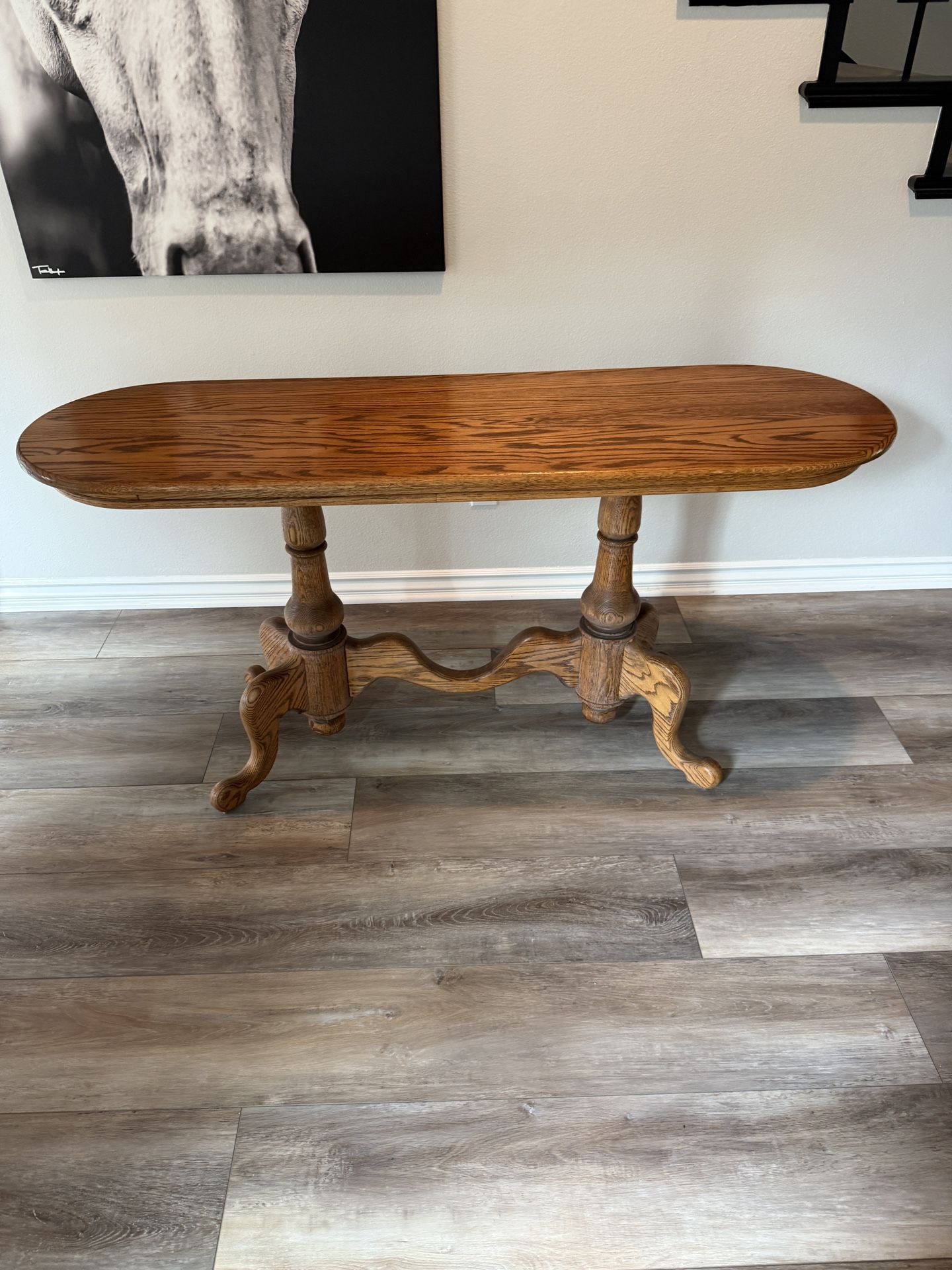 Oak console table