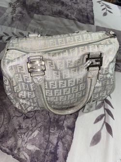 Fendi Metallic Zucchino Boston Bag (silver)