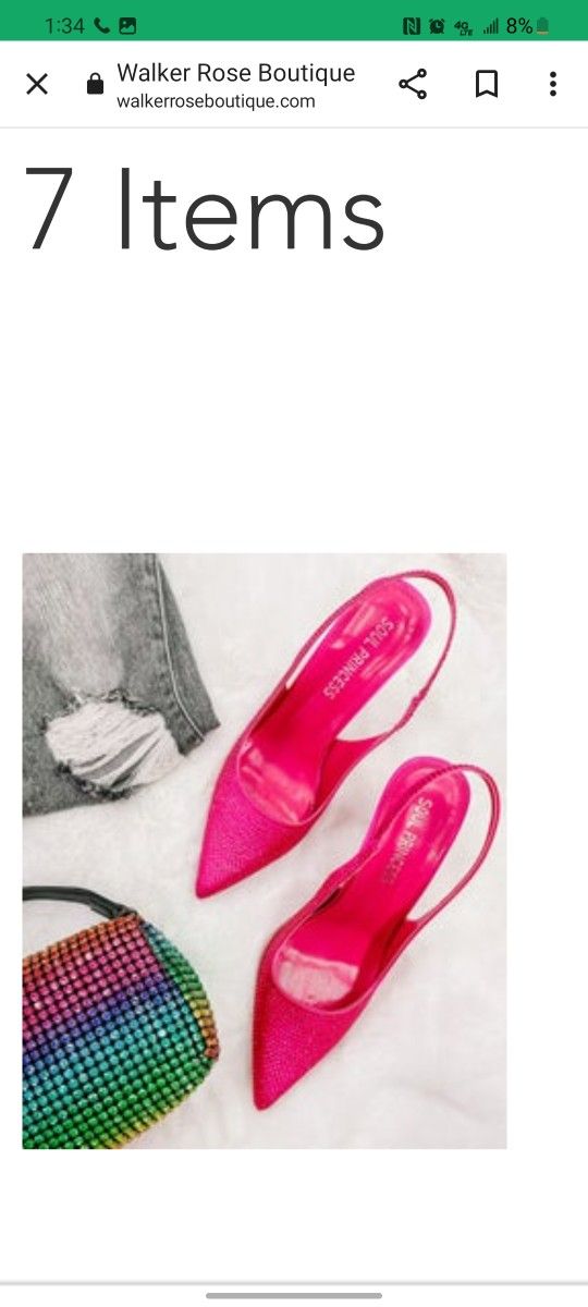Soul Princess Pink Sequence Sling Back Heel