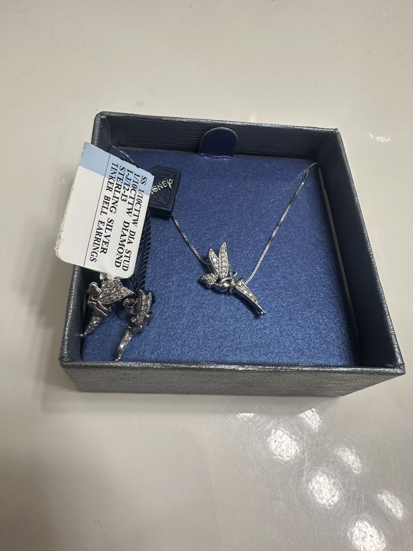 Sterling Silver Diamond Tinker Bell Jewelry Set