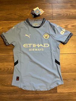 PUMA Manchester City Soccer Jersey Authentic Licensed Light Blue Size S