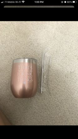 Wine tumbler with straw