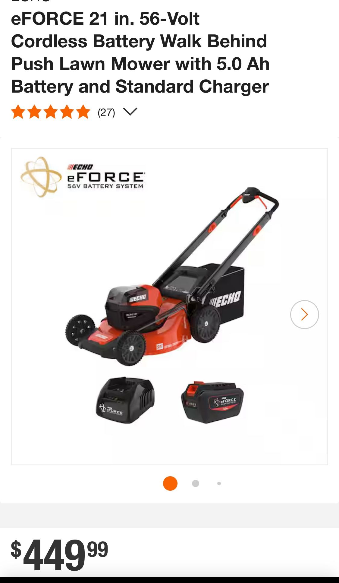 Lawn Mover Echo Bateria Cargador 56v