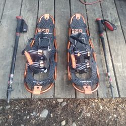Heavy Duty Aluminum Set Of Alptrek Snowshoes And Poles, Great Condition. $15.00.