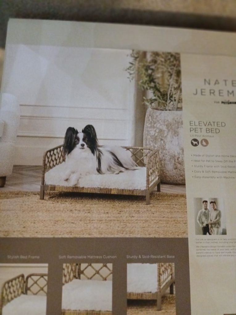 Elevated Dog Bed. With Mattress That Has Faux Fur Cover