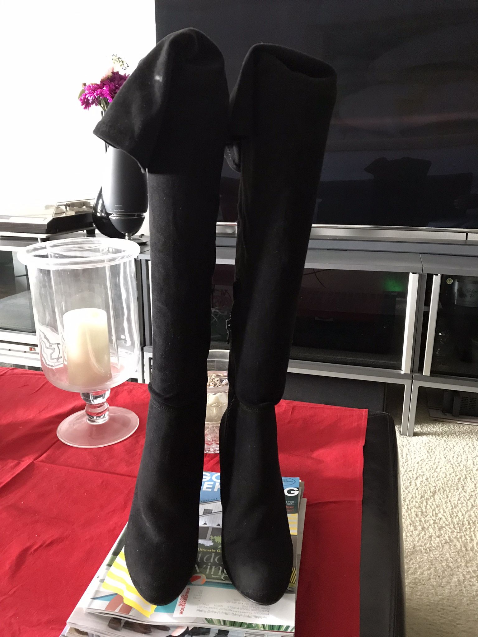 Womens Aldo Black Knee High Black Boots (7)