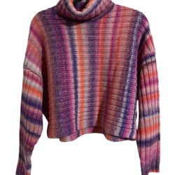 Cinq A Sept Multicolor Striped knit Turtleneck Sweater