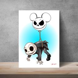 Disney Jack Skeleton Balloon Print