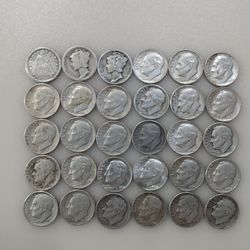 30 Silver Dimes 