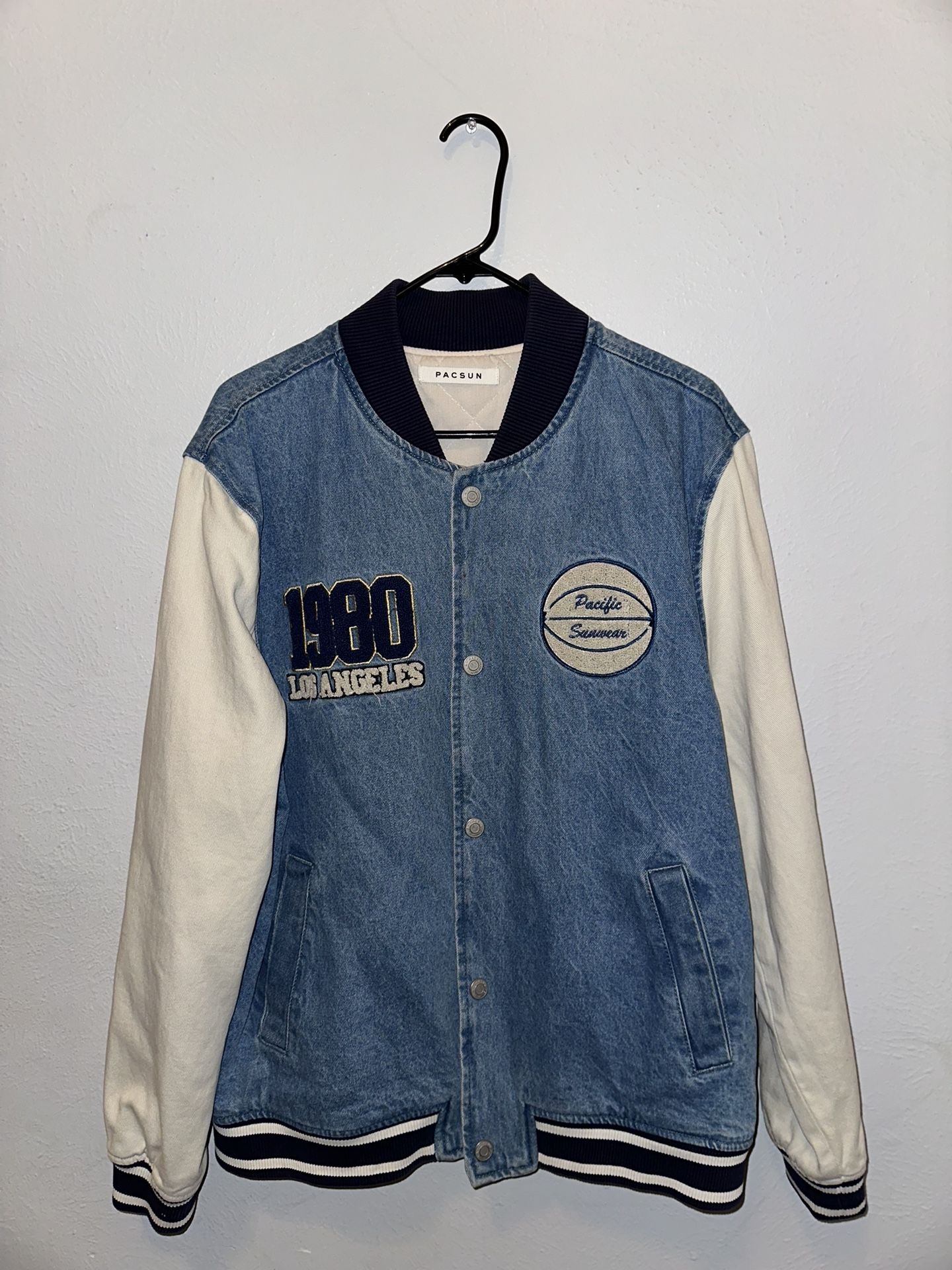 Men’s large pacsun varsity jean jacket
