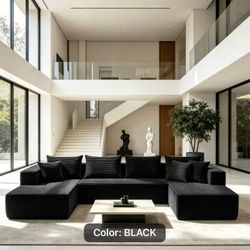 Oversized U Shaped Corduroy Sofa