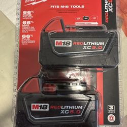 Brand New 5.0 Milwaukee M18 Batteries 