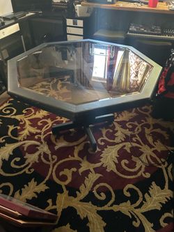 Octagonal glass top dining table
