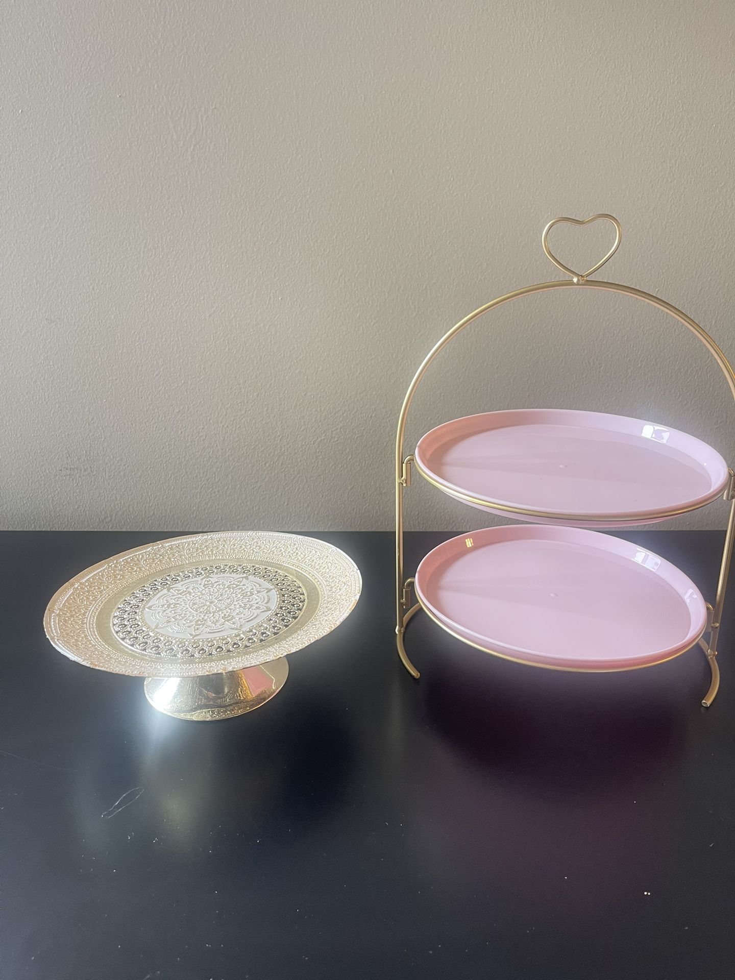 Gold Cake Stand and Gold Accent Cupcake Tower