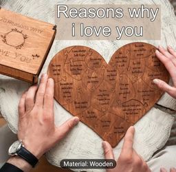 20 Reasons Why I Love You Engraved Wooden Heart Puzzle And Box 