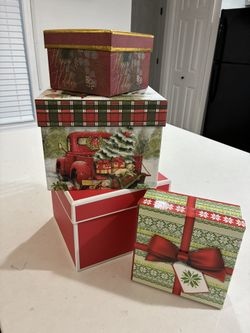 Set of 4 Christmas Gift Boxes