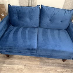 Blue Velvet Loveseat