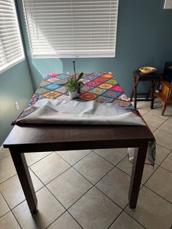 Dark Brown Wooden Dining Table
