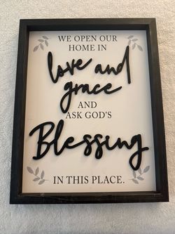 “Love & Grace” Religious Farmhouse Framed Wall Decor