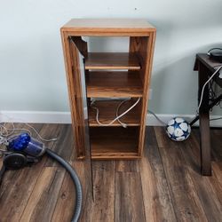 Stereo Component Cabinet with Sliding Shelf & Magnetized Door.