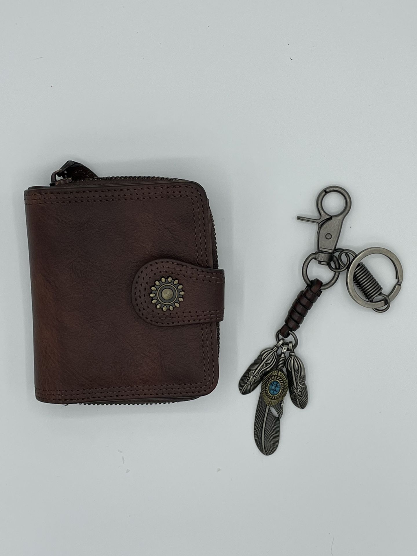 Ladies Leather Wallet And Key Chain