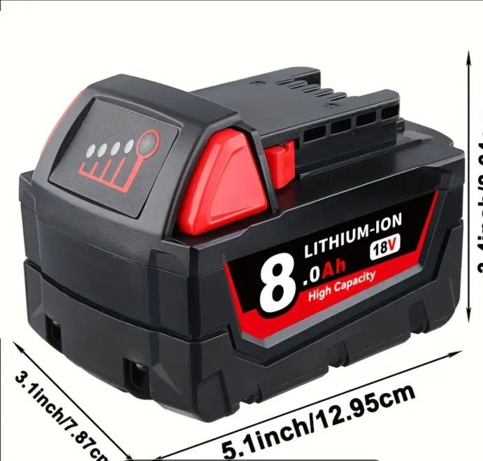 Milwaukee M18 Replacement 8.0 Ah Lithium Ion Battery